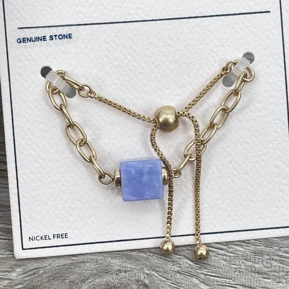 NWT - MELROSE and MARKET Square Stone Gold Tone Adjustable Bracelet - OS - Picture 2 of 3